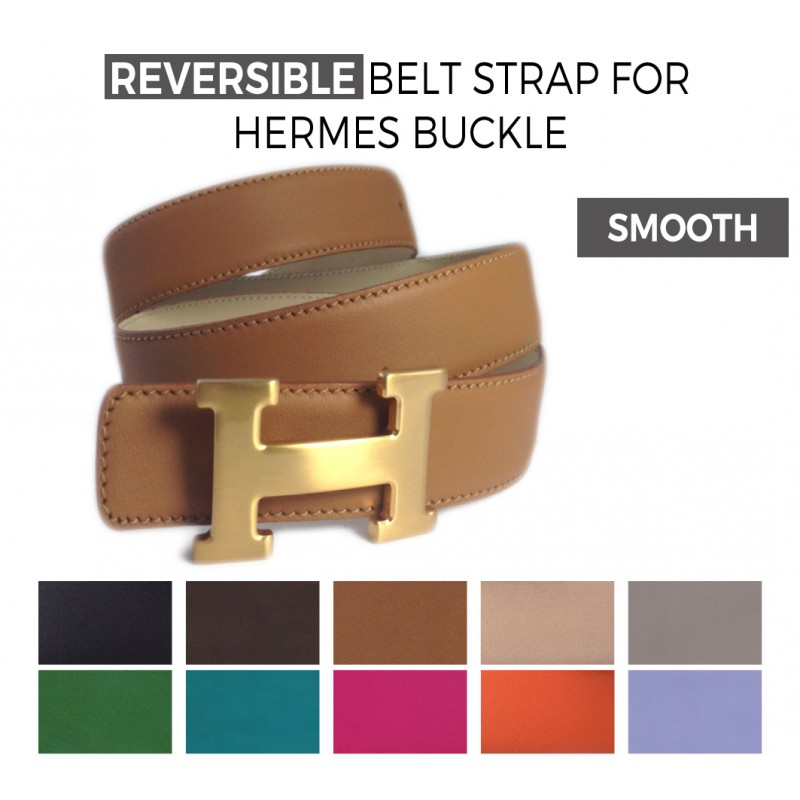 Reversible H Full Grain Leather Belt Strap Without Buckle 