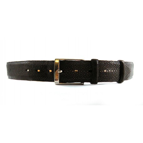 Stingray Textured Leather Belts Black / Prong