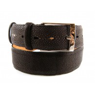 Cintura Uomo in Razza Marrone Scuro alta 4cm